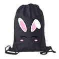 thumbnail image 1 of Easter Basket Backpack Bulk Cotton Drawstring Cinch Bags Easter Bunny Gift Bags - Bunny Face, 1 of 2