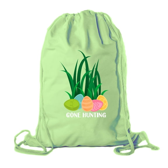 Easter Basket Backpack Bulk Cotton Drawstring Cinch Bags Easter Bunny Gift Bags - Gone Hunting
