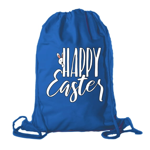Easter Basket Backpack Bulk Cotton Drawstring Cinch Bags Easter Bunny Gift Bags - Peaking Bunny