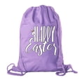 thumbnail image 1 of Easter Basket Backpack Bulk Cotton Drawstring Cinch Bags Easter Bunny Gift Bags - Peaking Bunny, 1 of 2