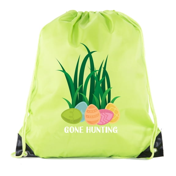 Easter Basket Bags, Bulk Drawstring Backpacks, Party Favor Goody Bags for Easter - Gone Hunting