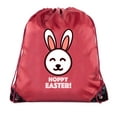 thumbnail image 1 of Easter Basket Bags, Bulk Drawstring Backpacks, Party Favor Goody Bags for Easter - Hoppy Easter, 1 of 2