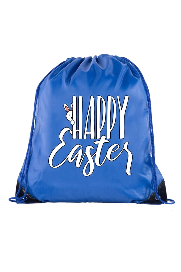 Easter Basket Bags, Bulk Drawstring Backpacks, Party Favor Goody Bags for Easter - Peaking Bunny
