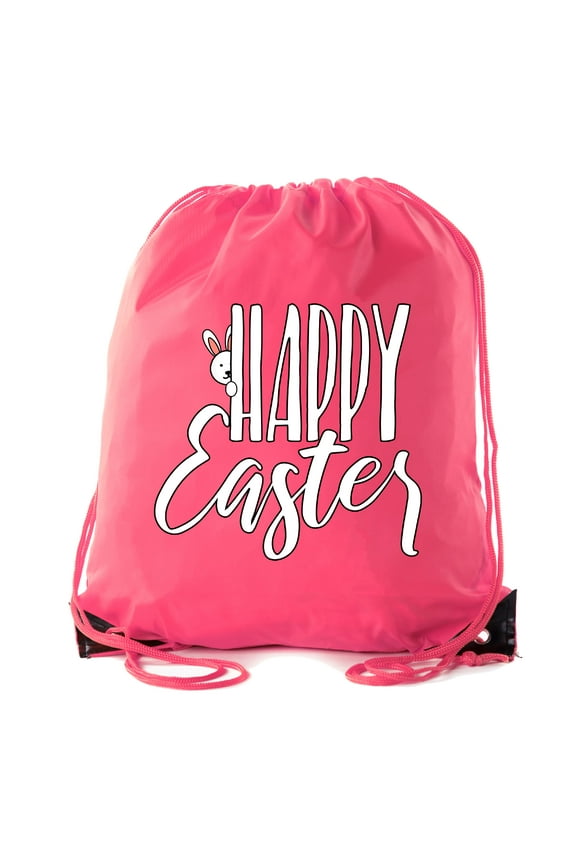 Easter Basket Bags, Bulk Drawstring Backpacks, Party Favor Goody Bags for Easter - Peaking Bunny