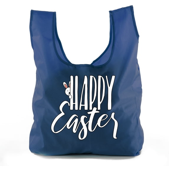 Easter Basket Bags, Bulk Reusable Grocery Bags, Easter Egg Hunt Tote Bags - Peaking Bunny