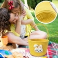 thumbnail image 1 of Easter Basket Bunny with Egg Hunting, Easter Gift Bags for Kids Boys Girls, Cute Small Woven Gift Baskets for Holidays, Yellow Version, 1 of 5