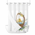 thumbnail image 1 of Easter Basket Chicken No Hooks Shower Curtain with Snap-in Liner Watercolor Cartoon Chicken Blue Egg Spring Purple Flower Shower Curtains for Bathroom, Waterproof, Easy Install, Washable 60"x72", 1 of 9