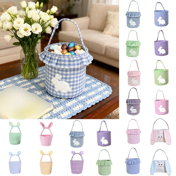 Easter Basket, Easter Bunny Baskets Tassel Bag Easter Egg Storage Tote Easter Decoration Easter Party Supplies Under $10 Easter