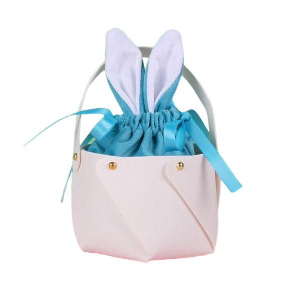 Easter Basket,Easter Bunny Gift Bags,Rabbit Ear Velvet Bags with Drawstrings,4 x 3 Inch Bunny Gift Pouches Party Favors for Easter Basket Party Supplies Candy Treat Jewelry(White)