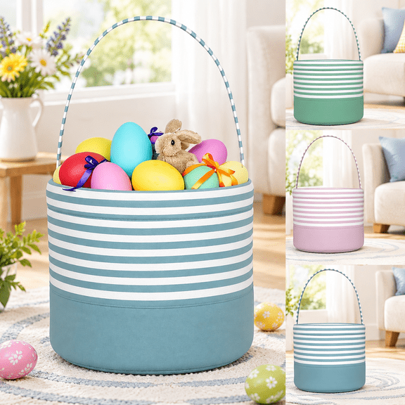 Easter Basket, Easter Egg Hunt Buckets, Personalized Canvas Tote Bags Easter Party Gifts