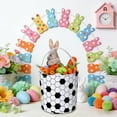 thumbnail image 1 of Easter Basket Eggs Hunting Bucket, Durable Candy Gifts Baskets with Handle, Soccer Design Easter Party Present Tote Bag (Soccer), 1 of 7