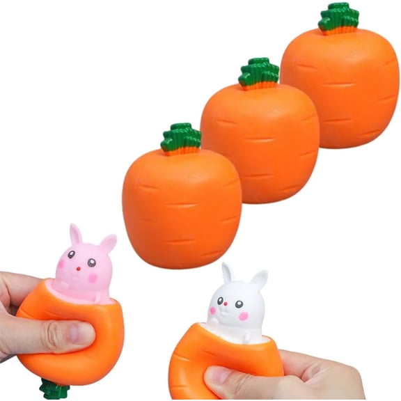 Easter Basket Essentials Carrot Bunny Gift, Pop Up Rabbit Carrot Decoration, Spring Holiday Basket Stuffer and Party Favor