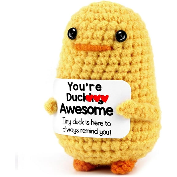 Easter Basket Essentials Stuffers Duck – Handmade Emotional Cheer Support Positive Funny Pickle Potato Nuggets for Men Women Friends Coworkers, Birthday for Him Her