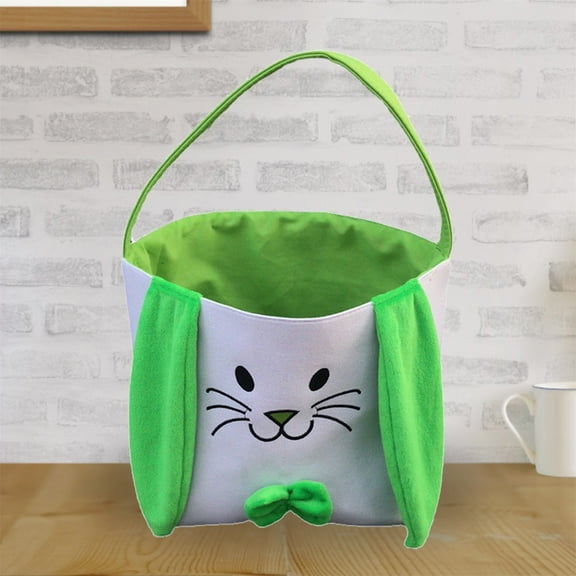 Easter Basket Foldable Ear Exquisite Workmanship Fine Stitch Bow-knot Tote Bags Buckets for Eggs