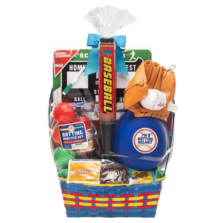 Easter Basket Gift Baseball Playset and Candies, Wondertreats