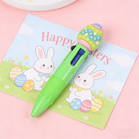 Easter Basket Gifts Mini Retractable Four-color Pen A Creatives and Stylish Stationery Item A Cute Retractable Four-color Planner Pen for Easter Suitable for Stationery Supplies, New, Green