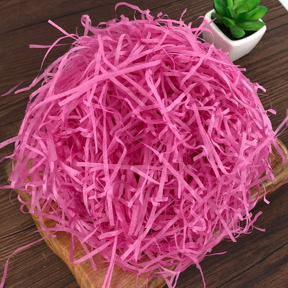 Easter Basket Grass(Rose Red), Basket Filler, Crinkle Cut Tissue Paper, Recyclable Craft Shred Confetti Raffia Paper Filler for Valentine's Day Gift Box, Wrapping Packing Filling, 100g 3.53 oz