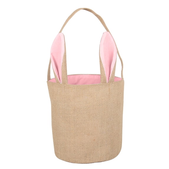 Easter Basket, Jute Tote Bag, Round Bottom Basket, Portable Easter Bag, Cloth Storage Basket, Farmhouse Easter Decor, Spring Party Favor Baskets for Gift Giving