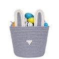 thumbnail image 1 of Easter Basket for Kids 2024 with Handle – Empty Woven Cotton Rope Easter Basket for Boys and Girls with Personalized Name Tag, Reusable Storage and Egg Hunt Gift, 1 of 2