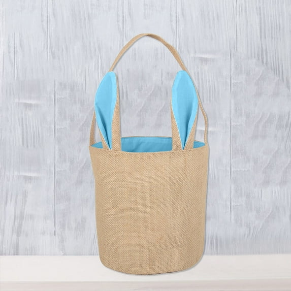 Easter Basket for Kids and Adults, Portable Round Bottom Tote Bag, Reusable Cloth Gift Bag, Bunny Easter Basket for Boys and Girls, Small to Large Easter Storage Bag