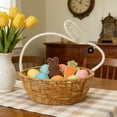 thumbnail image 1 of Easter Basket - Rattan Woven Rabbit-Shaped Handheld Basket - Easter Bunny Flower Fruit Picking/Picnic/Storage/Gift Basket - Children's Easter Handbags Basket Candy Bag, 1 of 6