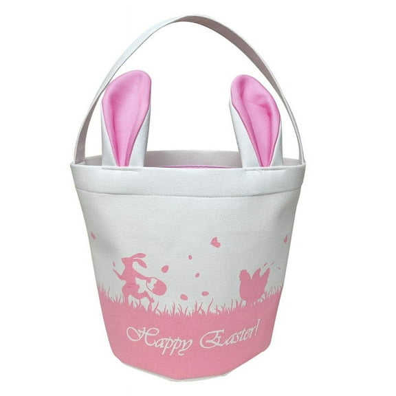 Easter Basket Storage, Empty Canvas Basket with Handles, Foldable Bucket Bags for & , Clothes, Toys