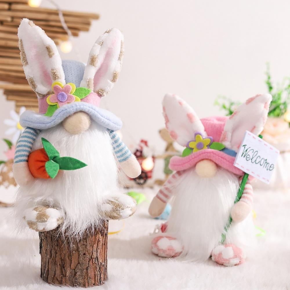 Easter Basket Stuffers 2Pcs Pc Easter Bunny Gnomes, Spring Plush ...