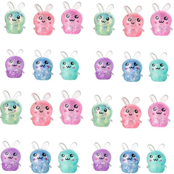 Easter Basket Stuffers, 6 Colors Squishy Bunny Stress Balls ,Sensory Fidget Toys for All Ages, Easter Egg Fillers & Party Favors Gifts