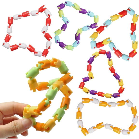 Easter Basket Stuffers | 6pc Multicolored Fidget Toys for Kids, Boys, Girls, Adults - Best Sensory Items for Autism, Relaxation, Stress, Decompression - Chain Spinner Alternative Gift