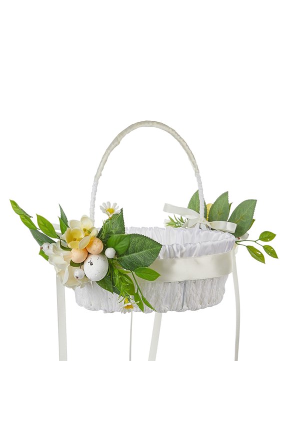 Easter Basket Stuffers Gift for Toddler Girl Boy,Easter Portable Flower Basket - Beige Cloth Decorative Basket for Weddings, Home Decor, and Easter Celebrations