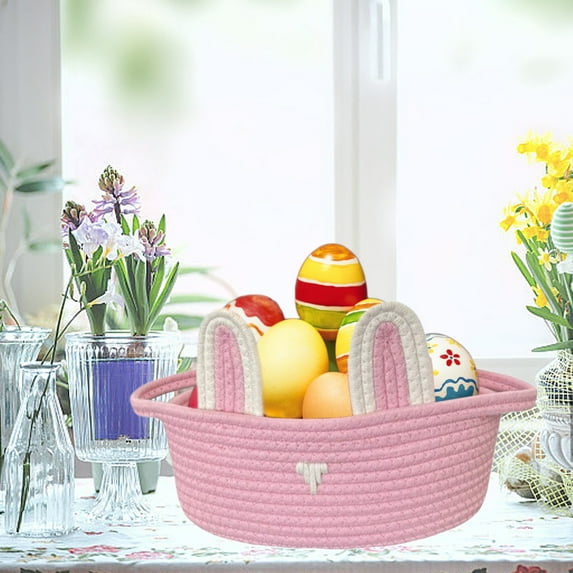 Easter Basket Stuffers Gift for Toddler Girl Boy,Funny Children Storage Basket - White Basket for Cosmetics, Snacks, Keys, and Toys, Perfect for Easter Basket Stuffers