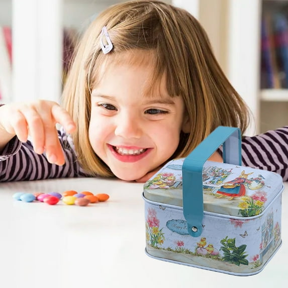 Easter Basket Stuffers Gift for Toddler Girl Boy,Christmas Tin Box - Portable Gift Packaging for Children's Snacks, Candy, and Easter Basket Stuffers