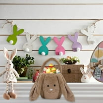 Easter Basket Stuffers Gift for Toddler Girl Boy,Easter Bunny Long Ears Basket - White Tote Bag for Easter Egg Hunts, Candy Storage, and Party Decor