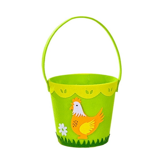 Easter Basket Stuffers Gift for Toddler Girl Boy,Easter Round Portable Non-woven Bucket - Easter Decorations for Home, Party, and Basket Stuffers