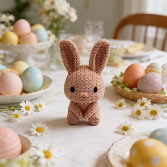Easter Basket Stuffers - Handmade Crochet Bunny, Stuffed Bunny Easter Decor Gifts for Adults Teens