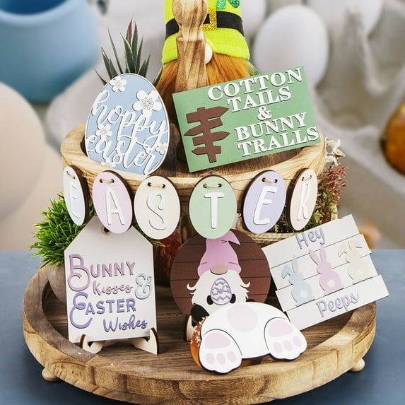 Easter Basket Stuffers Large Tray Set Of 12 Decorative Easter Home Furnishings (Flat) Decorative Tray Tier Set Table Decor