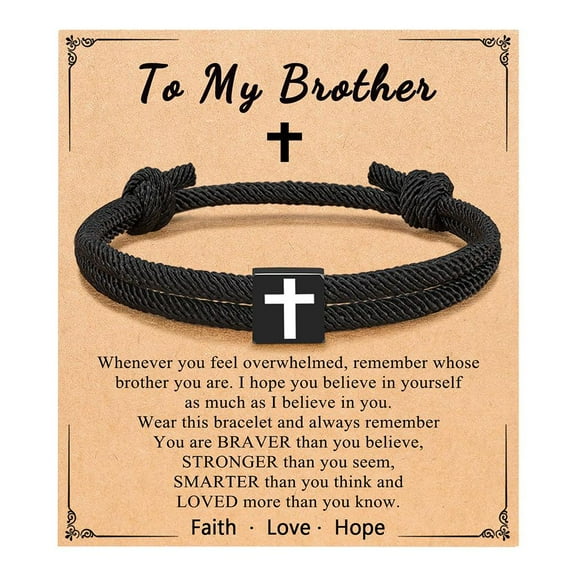 Easter Basket Stuffers To My Son Braided Rope Adjustable Cross Bracelet