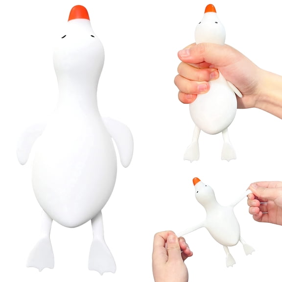 Easter Basket Stuffers White Duck Stress Dough Ball Animals Squeeze Fidget Toys Pull and Stretch Easter Birthday Gifts White