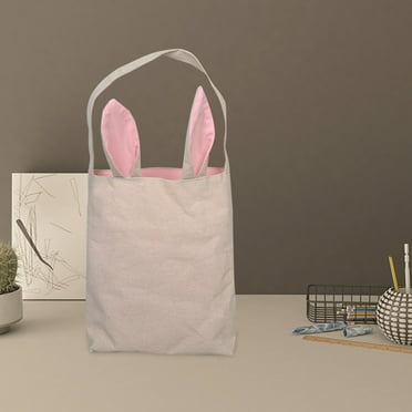 Easter Basket Tote | Easter Bunny Bags With Handle | Rabbit Easter Basket For Egg Hunting Candy And Gifts Carry Bucket,Plastic