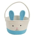 thumbnail image 1 of Easter Basket White and Blue Bunny Cotton Basket Rabbit Buckets Easter Tote Bags Children Gift Storage Handbag Easter Basket Stuffers under $5, 1 of 6