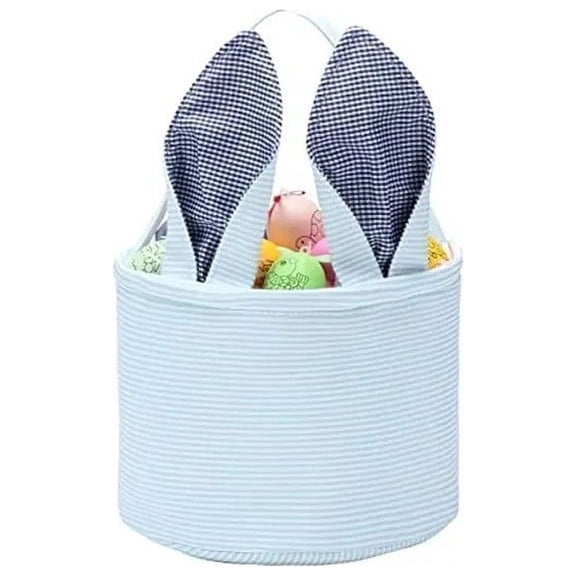 Easter Basket for Children, Custom Easter Egg Baskets with Ears of a Rabbit, Fabric Easter Gift Baskets for Egg Hunt & Holiday Gifts