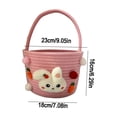 thumbnail image 1 of Easter Basket for Kids, Empty Easter Egg Hunting Basket with Handle, Bunny Rope Bucket Rabbit Easter Gifts Bag for Girls (Pink), 1 of 7