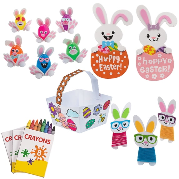 Easter Basket of Crafts Kit for 12, Craft Kits, Easter, 60 Pieces
