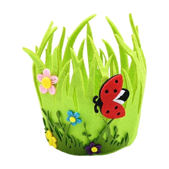Easter Basket with Ladybug Design, Reusable Spring Decor for Egg Hunts, Classroom & Home Party, Durable & Cute Easter Gift for Kids