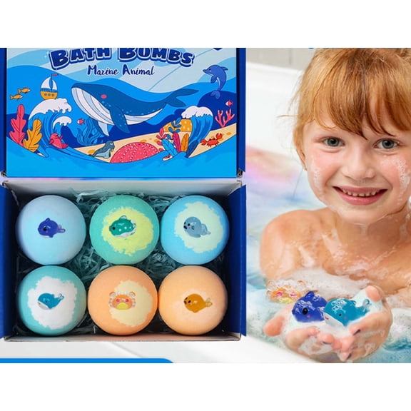 Easter Bath Bombs For Kids,Easter Egg Bath Bombs For Kids,6 Pack Natural Bath Bombs with Mega Bubbles & Surprise Inside Animal Bulk Easter Basket Stuffers Organic All Natural(6pcs/Set)