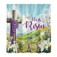 thumbnail image 1 of Easter Bath Curtain Set - Waterproof Fabric No-Drill Shower Curtain with 12 Hooks, Holiday Bathroom Decor for Spring, 47.24x70.87 inch, 1 of 6
