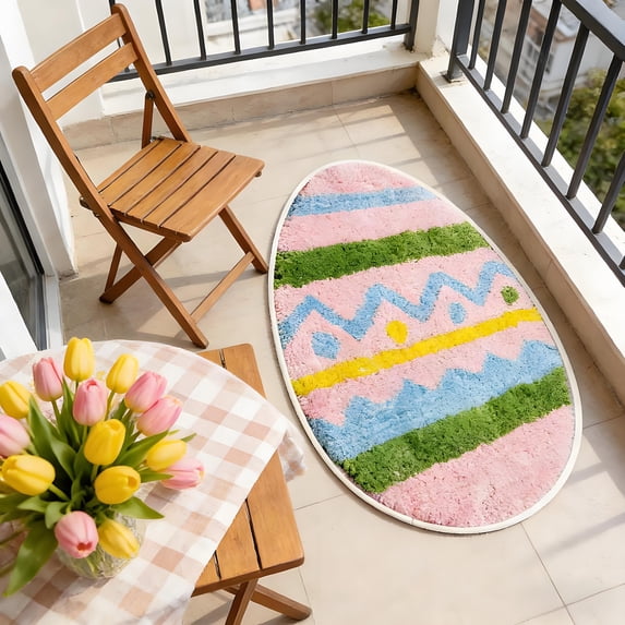 Easter Bathroom Rugs, Farmhouse Bath Mats, Eggs Easter Rug for Bathroom Decor, Holiday Decorations Non Slip