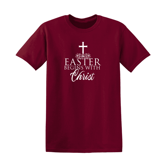 Easter Begins With Christ Sarcastic Humor Graphic Novelty Funny T Shirt