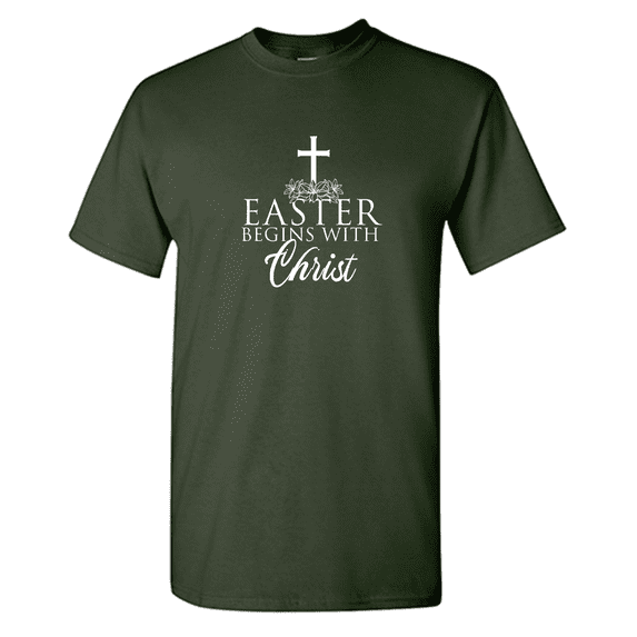 Easter Begins With Christ Sarcastic Humor Graphic Novelty Funny T Shirt