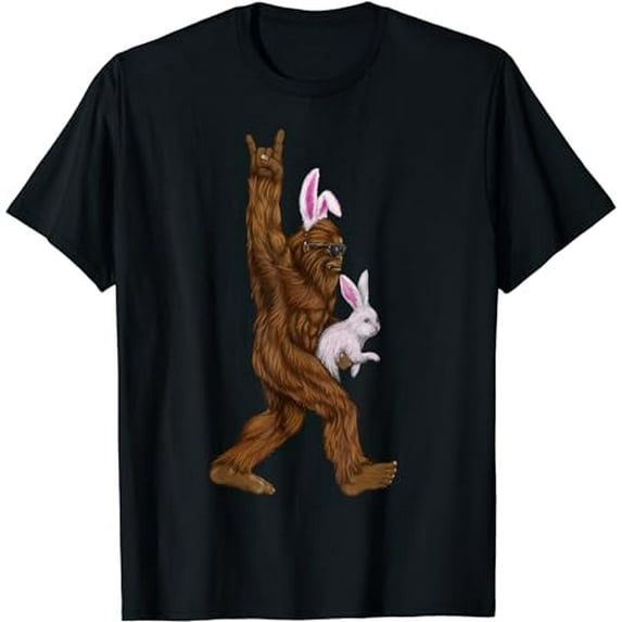 Easter Bigfoot Bunny In A Basket Is Funny For Sunday T-Shirt